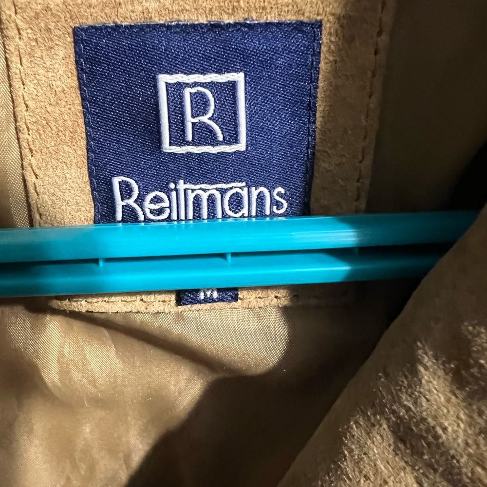 90’s Reitmans 100% Genuine Leather Suede Blazer Jacket Tan Brown Medium M - Picture 4 of 6